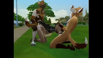 Furry public gangbang