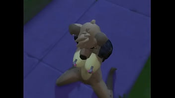 Furry public gangbang