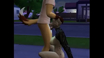 Furry public gangbang