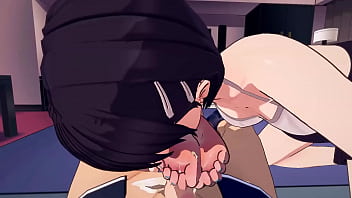 Kirito sao lompasa bien con los pies de sus amantes