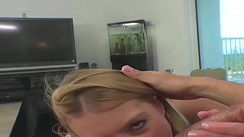 Sexy teen elli does a nice job of dick sucking and cum catching in this one