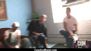 Interracial slut hardcore group facial 19