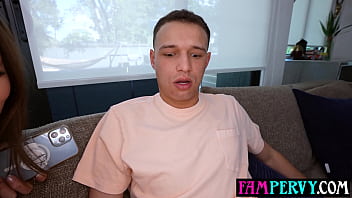 Big tits brunnette milf stepmother offers a deal for her step son