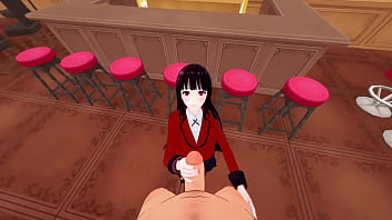 Yumeko gives a handjob to a orange guy Yumeko gives a handjob to a orange guy