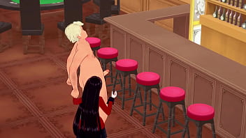 Yumeko gives a handjob to a orange guy