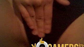 Cute blonde teen shows tits and fingers pussy webcam