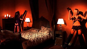 European kinky 3some sex with latex leather and bdsm bondage xxx