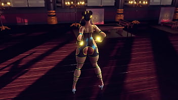 Curvy chun li in lewd bodysuit dance and tease you