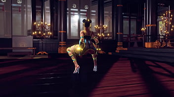 Curvy chun li in lewd bodysuit dance and tease you