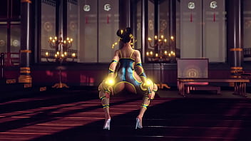 Curvy chun li in lewd bodysuit dance and tease you