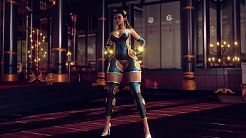 Curvy chun li in lewd bodysuit dance and tease you