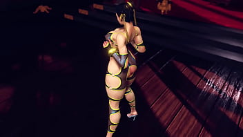 Curvy chun li in lewd bodysuit dance and tease you