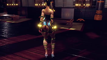 Curvy chun li in lewd bodysuit dance and tease you