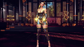 Curvy chun li in lewd bodysuit dance and tease you