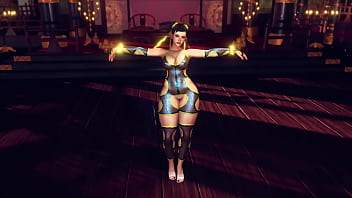 Curvy chun li in lewd bodysuit dance and tease you
