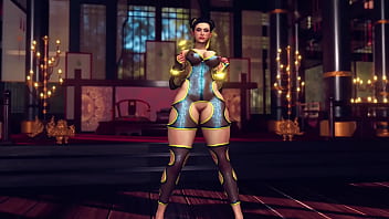 Curvy chun li in lewd bodysuit dance and tease you