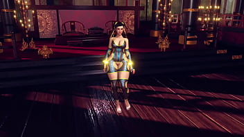 Curvy chun li in lewd bodysuit dance and tease you