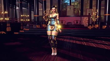 Curvy chun li in lewd bodysuit dance and tease you