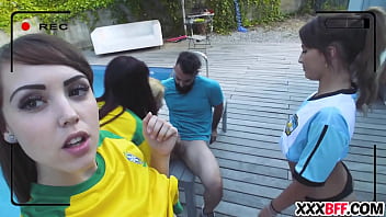 Soccer fans playing and fucking