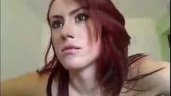 Sexy redhead babe toying her pussy