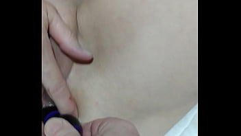 Wife take glass dildo in arse