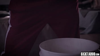 Sweet babe swallowed big hard cock