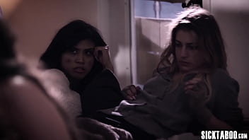 Sweet babe swallowed big hard cock