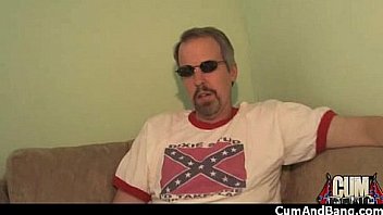 Nasty black girl grouped and facialed 19