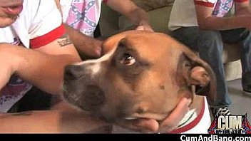 Nasty black girl grouped and facialed 19