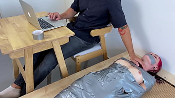 I wrapped her whole body in ducttape