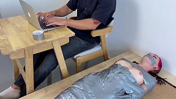 I wrapped her whole body in ducttape