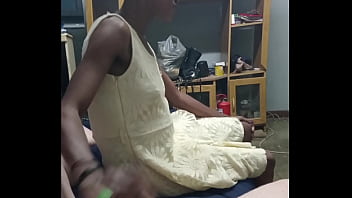 Black girl gives nice handjob while wife suck my dick with pleasure