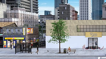 An exhibitionist girl undressed in public hentai kink maker