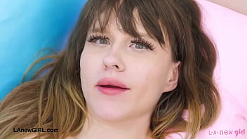 Charming blond beauty naked close up