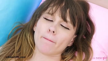 Charming blond beauty naked close up