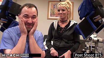 Freshman gets mandatory hitachi orgasm from doctor tampa bella ink