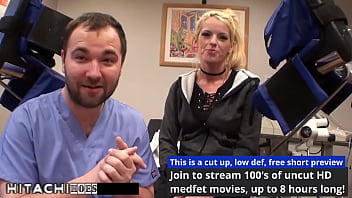 Freshman gets mandatory hitachi orgasm from doctor tampa bella ink