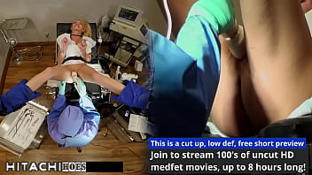 Freshman gets mandatory hitachi orgasm from doctor tampa bella ink
