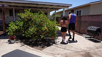 Tiny muscled latina cutie cherry gets spread apart by personal trainer