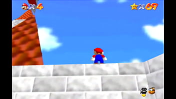 Mario from super mario 64 climbs on the castle and dies Mario from super mario 64 climbs on the castle and dies