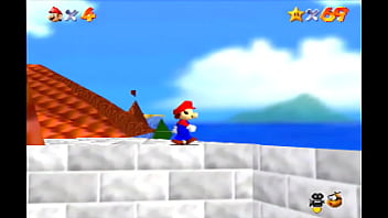 Mario from super mario 64 climbs on the castle and dies