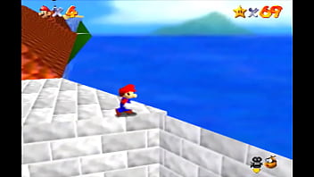 Mario from super mario 64 climbs on the castle and dies
