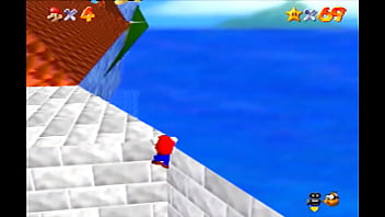 Mario from super mario 64 climbs on the castle and dies