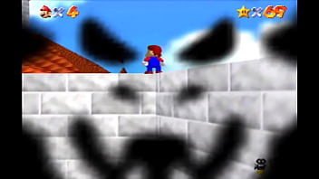Mario from super mario 64 climbs on the castle and dies