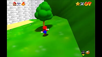 Mario from super mario 64 climbs on the castle and dies