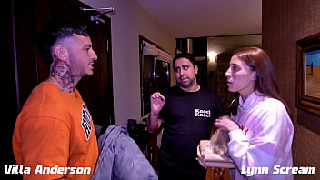 Lynn scream gets careless and her husband fucks villa anderson in the kitchen