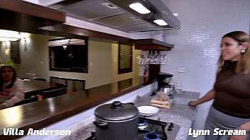 Lynn scream gets careless and her husband fucks villa anderson in the kitchen