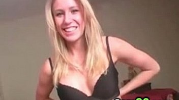 Hot blonde chick models bras on webcam camg8