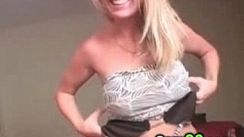 Hot blonde chick models bras on webcam camg8