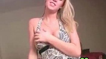 Hot blonde chick models bras on webcam camg8